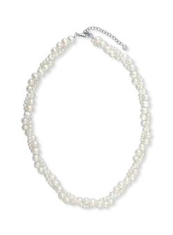 Colier din aur alb cu perle de cultura de 183.1ct