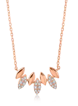 Colier din aur roz cu diamante de 0.1ct