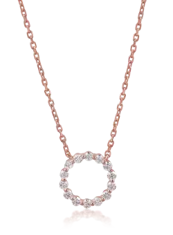 Colier din aur roz cu diamante de 0.2ct