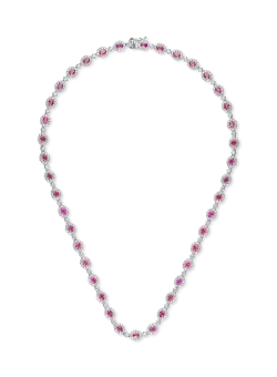 Colier din platina cu rubine si diamante de 14.2ct