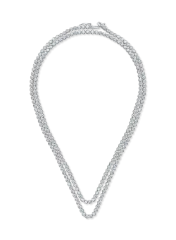 Colier tennis din aur alb cu diamante de 14ct