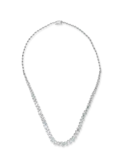 Colier tennis din aur alb cu diamante de 3.5ct