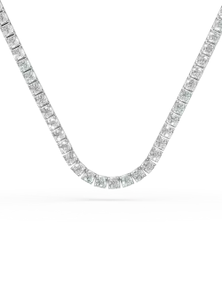 Colier tennis din aur alb cu diamante de 3.9ct