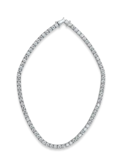 Colier tennis din aur alb cu diamante de 31.66ct