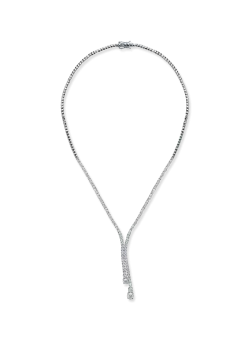 Colier tennis din aur alb cu diamante de 4.62ct