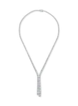 Colier tennis din aur alb cu diamante de 9.6ct