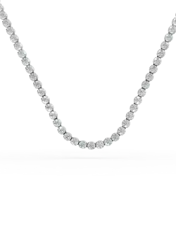 Colier tennis din aur alb cu zirconii