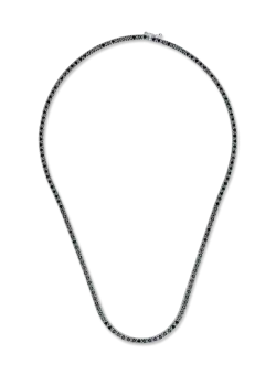 Colier tennis din aur alb-negru cu diamante negre de 5.05ct