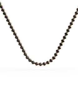 Colier tennis din aur galben cu zirconii negre