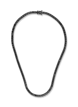 Colier tennis din aur negru cu diamante negre de 10ct
