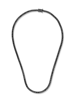 Colier tennis din aur negru cu diamante negre de 7ct