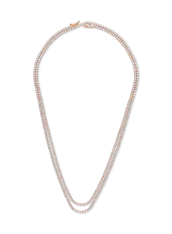 Colier tennis din aur roz cu diamante de 12.5ct