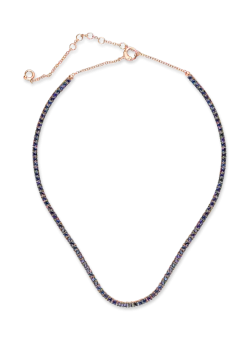 Colier tennis din aur roz cu safire de 5.64ct