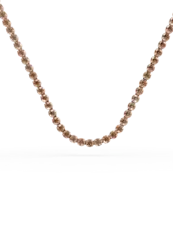 Colier tennis din aur roz cu zirconii maro