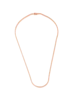 Colier tennis din aur roz de 18K cu diamante maro de 1.9ct