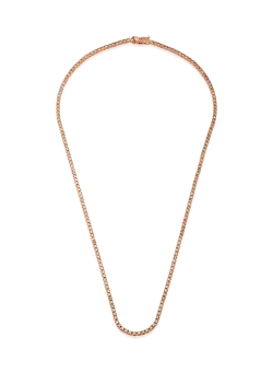 Colier tennis din aur roz de 18K cu diamante maro de 4.3ct