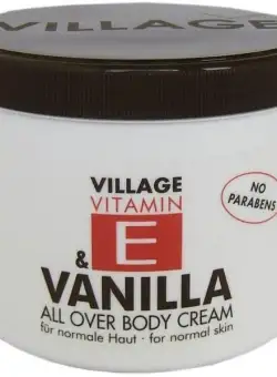 Crema de corp cu Vitamina E si Vanilie, Village Cosmetics, 500 ml