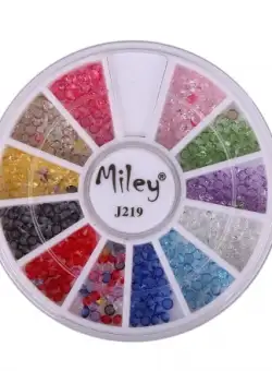 Decor Pentru Unghii Miley 12 Pozitii Cristale Colorate
