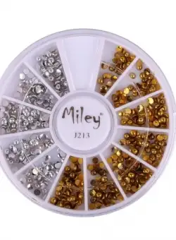 Decor Pentru Unghii Miley 12 Pozitii Metalic Auriu