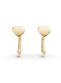 Ear cuffs cu inimioara din aur galben
