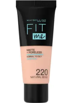 Fond de Ten - Maybelline Fit Me! Matte + Poreless Normal to Oily Skin, nuanta 220 Natural Beige, 30 ml