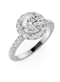 Inel Charm din aur alb cu diamante de 1.48ct create in laborator