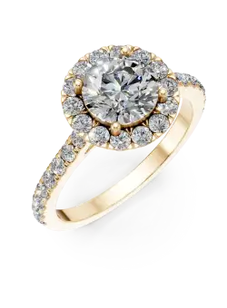 Inel Charm din aur galben cu diamante de 1.51ct create in laborator