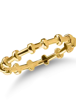 Inel cu bilute din aur galben