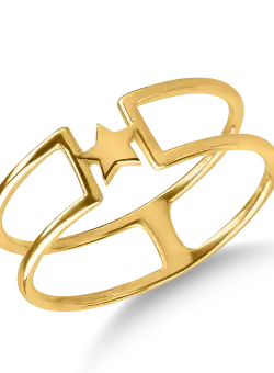 Inel cu steluta din aur galben