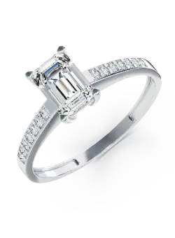 Inel de logodna din aur alb