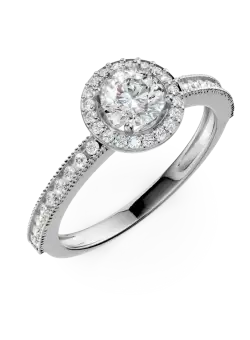 Inel de logodna din aur alb