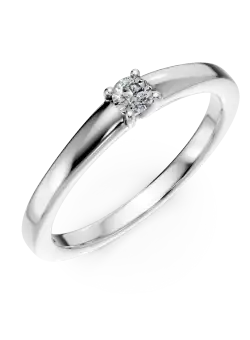 Inel de logodna din aur alb cu diamant solitaire de 0.091ct