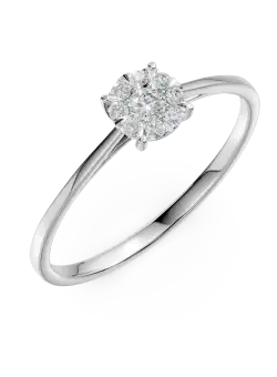 Inel de logodna din aur alb cu diamante de 0.15ct