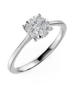 Inel de logodna din aur alb cu diamante de 0.3ct