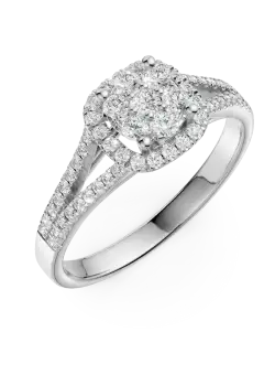 Inel de logodna din aur alb cu diamante de 0.5ct