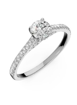 Inel de logodna din aur alb cu diamante de 0.6ct create in laborator