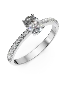 Inel de logodna din aur alb cu diamante de 0.6ct