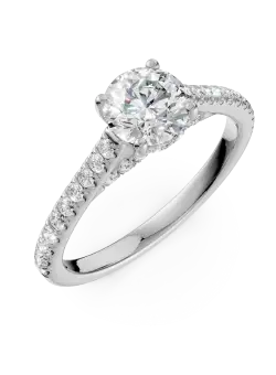 Inel de logodna din aur alb cu diamante de 1.4ct create in laborator