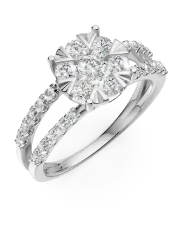 Inel de logodna din aur alb cu diamante de 1ct