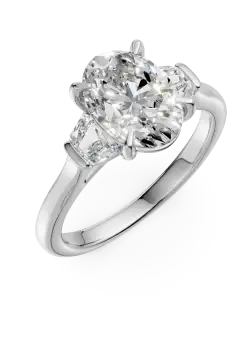 Inel de logodna din aur alb cu diamante de 2ct create in laborator