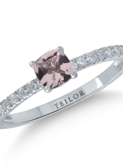 Inel de logodna din aur alb cu morganit de 0.48ct si diamante de 0.33ct