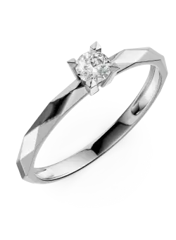 Inel de logodna din aur alb cu zirconia