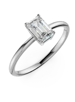 Inel de logodna din aur alb cu zirconia solitaire