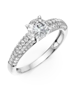 Inel de logodna din aur alb de 14K