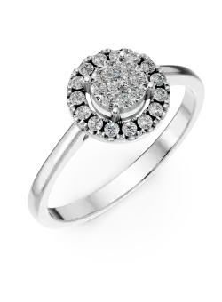 Inel de logodna din aur alb de 18K cu diamante de 0.14ct