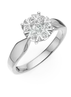 Inel de logodna din aur alb de 18K cu diamante de 0.34ct