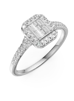 Inel de logodna din aur alb de 18K cu diamante de 0.37ct