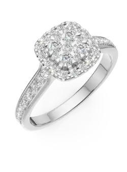 Inel de logodna din aur alb de 18K cu diamante de 0.52ct