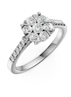 Inel de logodna din aur alb de 18K cu diamante de 0.5ct