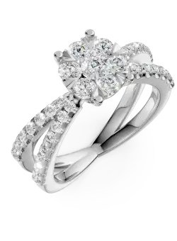 Inel de logodna din aur alb de 18K cu diamante de 0.6ct